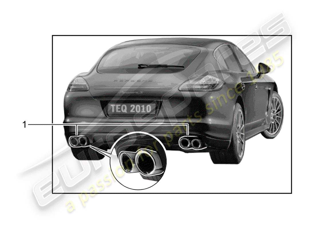 porsche 2019 (tequipment panamera) tailpipe parts diagram