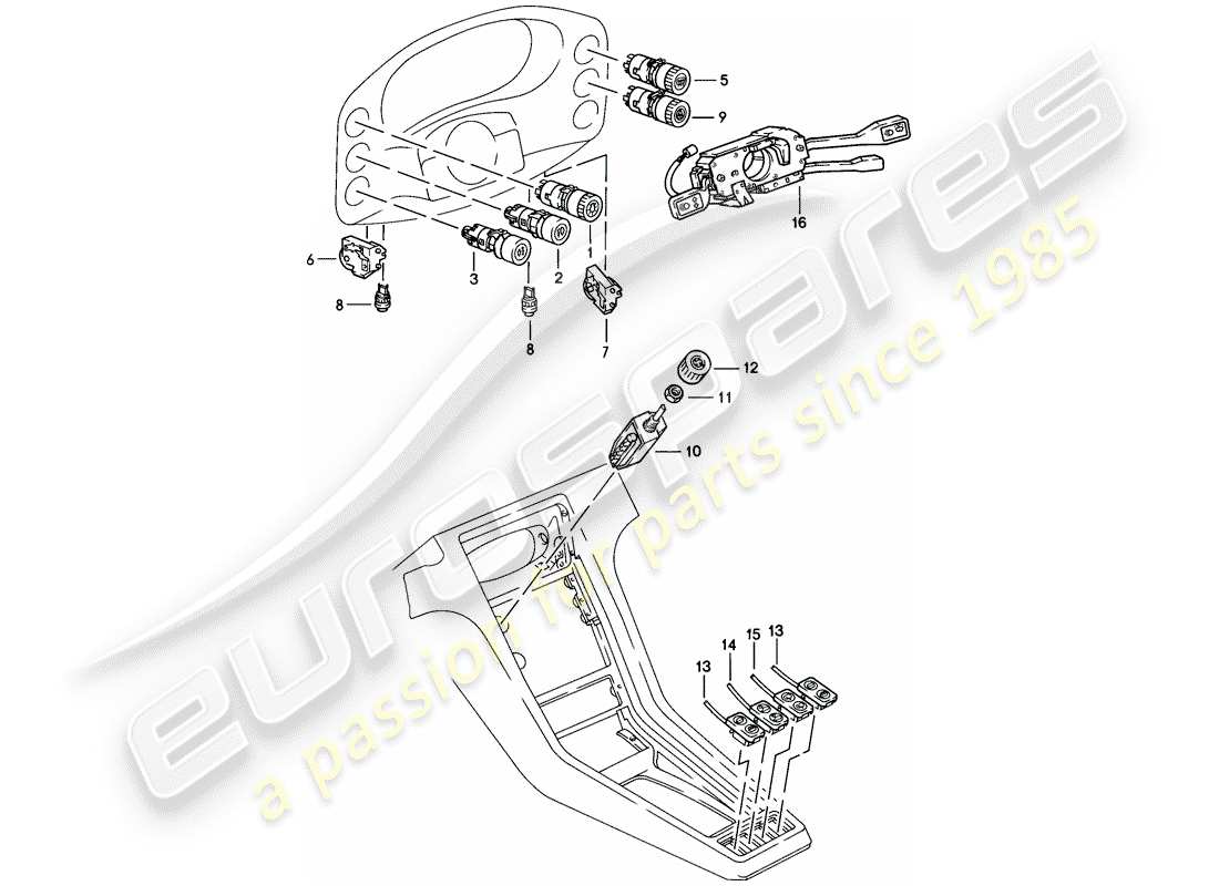 porsche 1983 (928) switch - manually part diagram