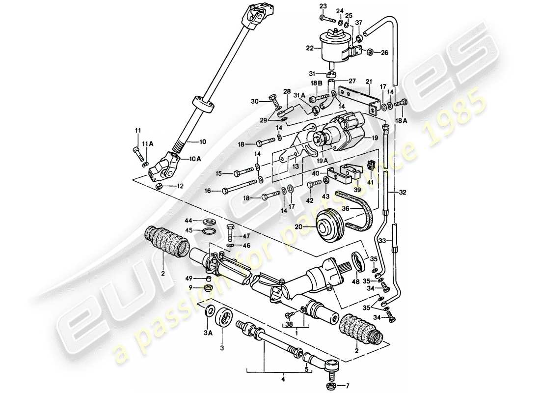 porsche 1982 (928) steering gear - tie rod - see technical information - nr-4/20 part diagram