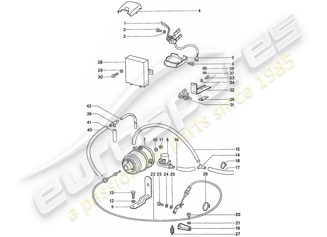 porsche 1977 (911) cruise control system part diagram