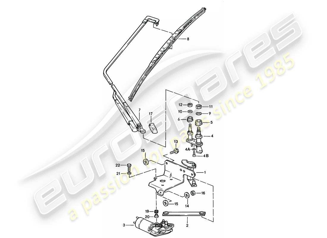 porsche 1984 (928) rear window wiper part diagram