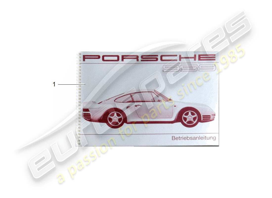 porsche 1987 (959) instruction manual parts diagram