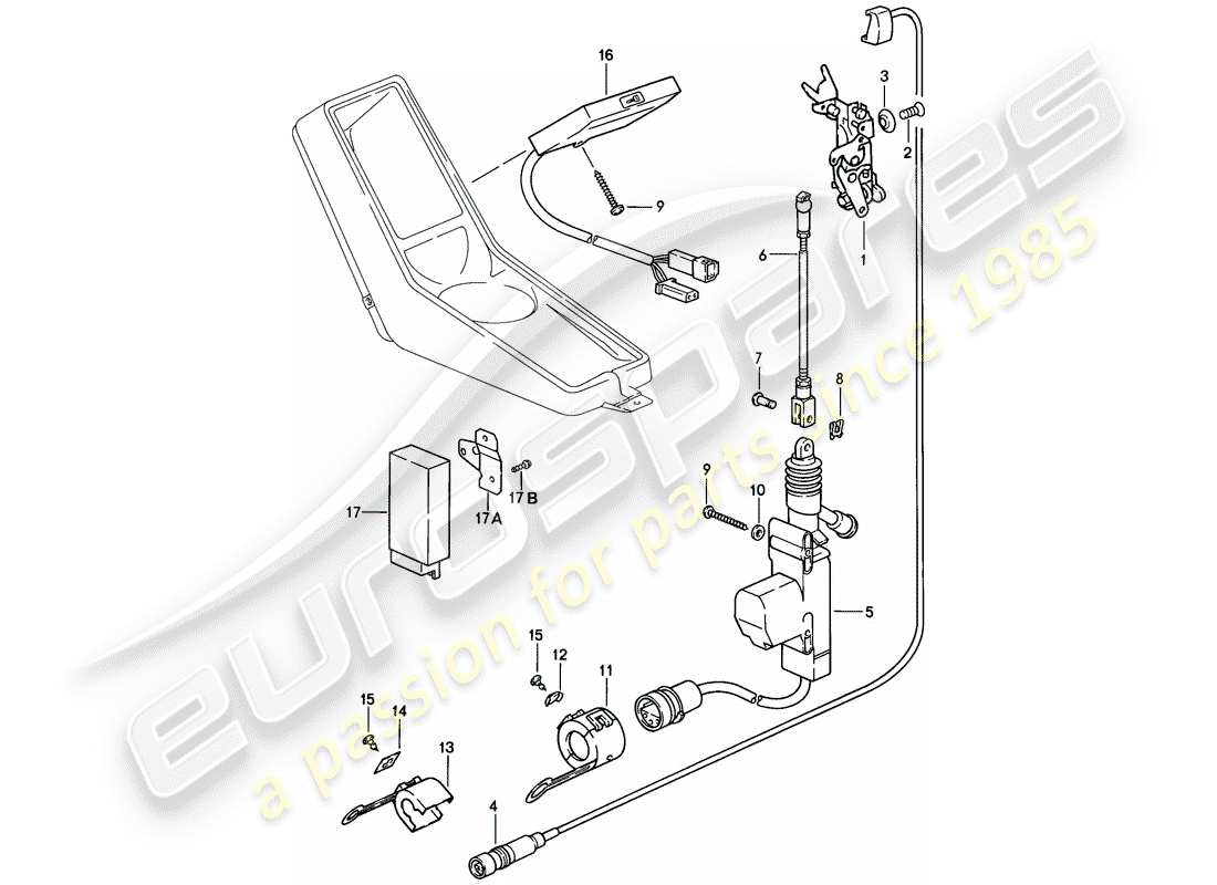 porsche 911 (1984) central locking system parts diagram