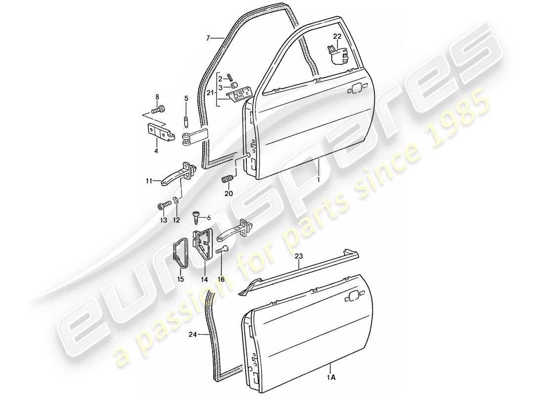 porsche 1990 (944) door part diagram