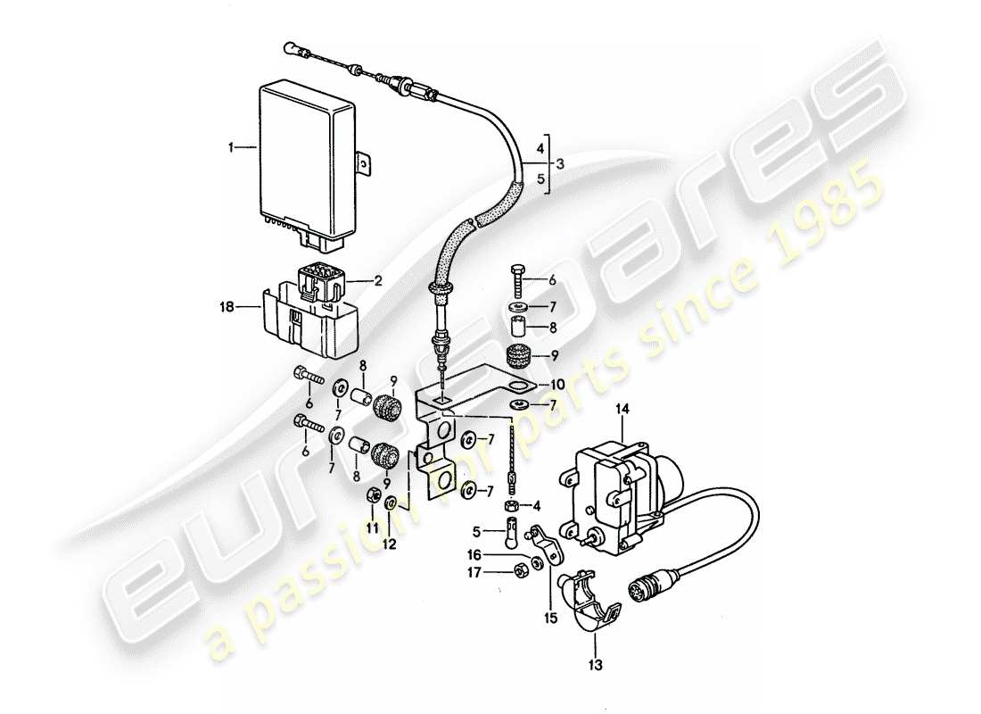 porsche 1992 (928) cruise control system part diagram
