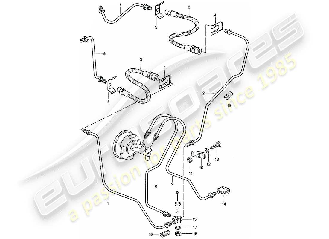 porsche 1983 (911) brake lines part diagram