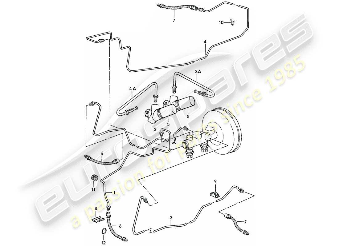 porsche 1984 (928) brake lines - d - mj 1983>> - mj 1983 part diagram