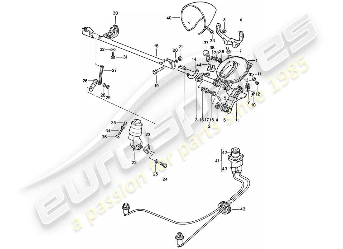 porsche 1986 (928) pop-up headlight part diagram