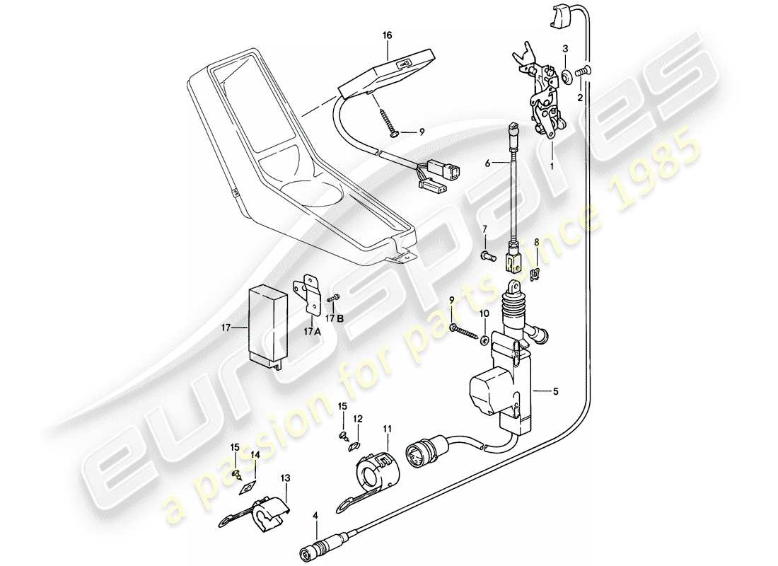 porsche 1986 (911) central locking system part diagram