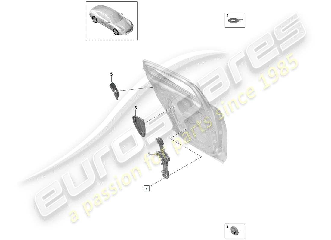 porsche 2019 (panamera 971-1) window regulator part diagram