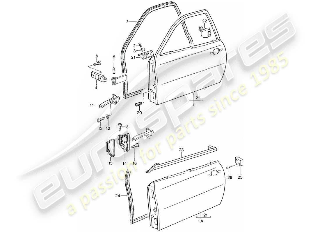 porsche 1994 (968) door part diagram