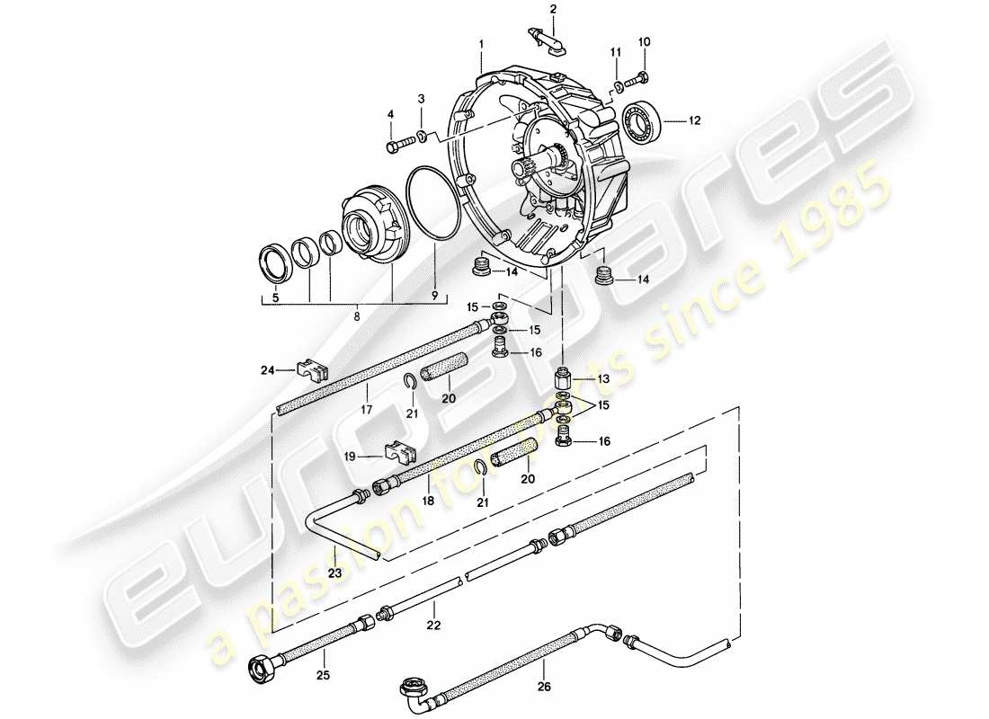 porsche 1982 (928) transmission case - 1 - automatic transmission part diagram