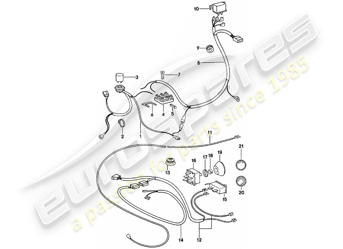 porsche 1978 (911) electrical components - for - air conditioner part diagram