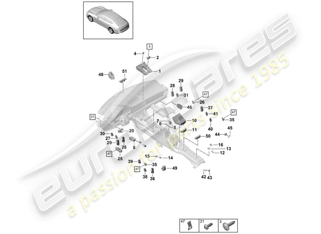porsche 2018 (panamera 971-1) multiple switch part diagram