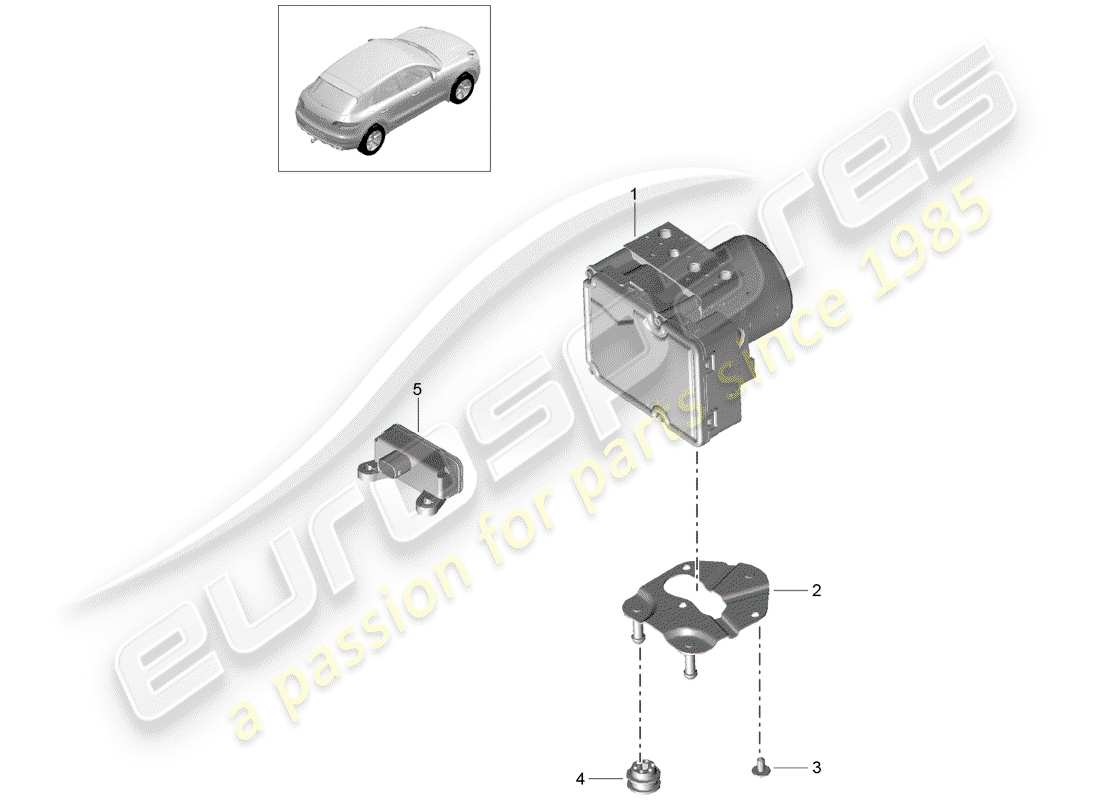 porsche 2017 (macan) hydraulic unit parts diagram