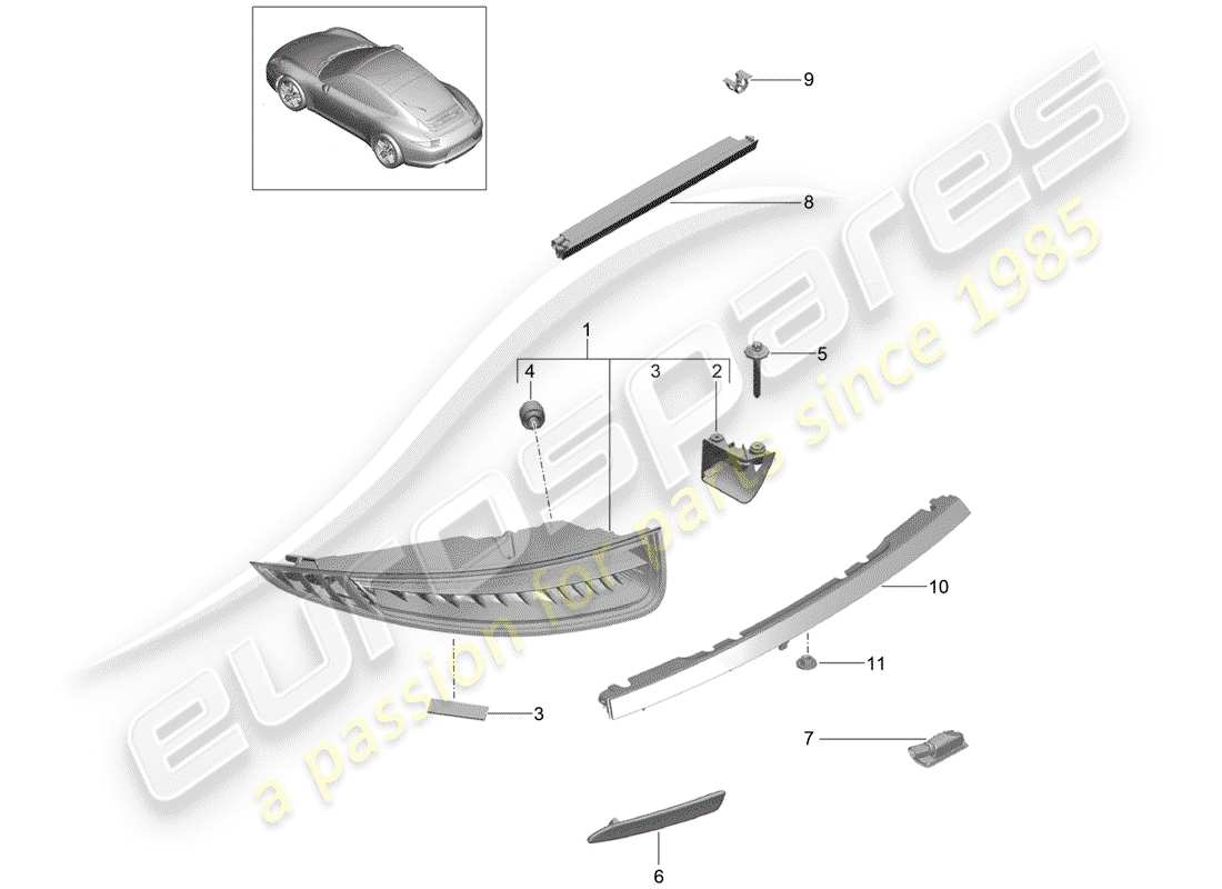 porsche 2015 (991-1) rear light part diagram