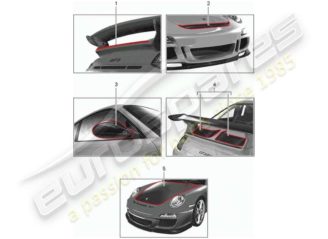 porsche 2011 (tequipment) motor sports parts diagram