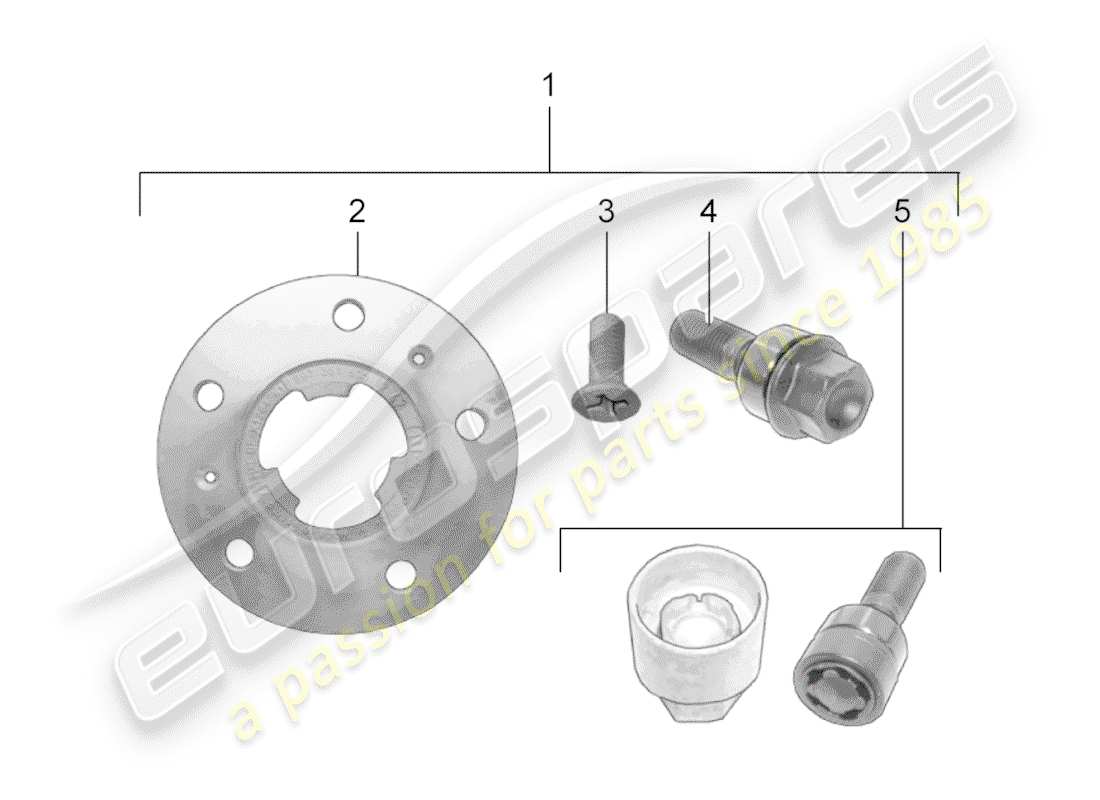 porsche 2017 (tequipment 98x/99x) spacer ring parts diagram