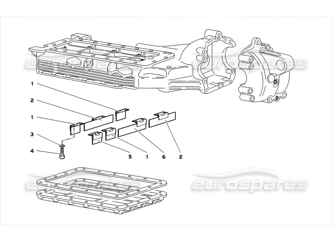 lamborghini diablo gt (1999) oil sump deflectors parts diagram