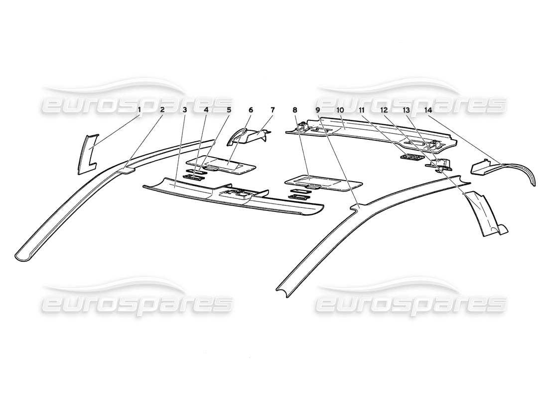 lamborghini diablo 6.0 (2001) passenger compartment trims part diagram