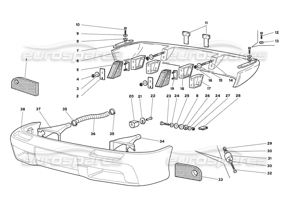 lamborghini diablo 6.0 (2001) bumpers part diagram