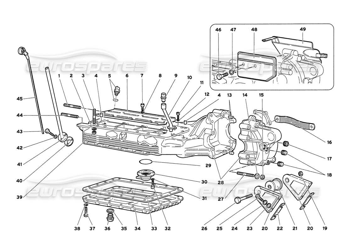 lamborghini diablo 6.0 (2001) oil sump part diagram