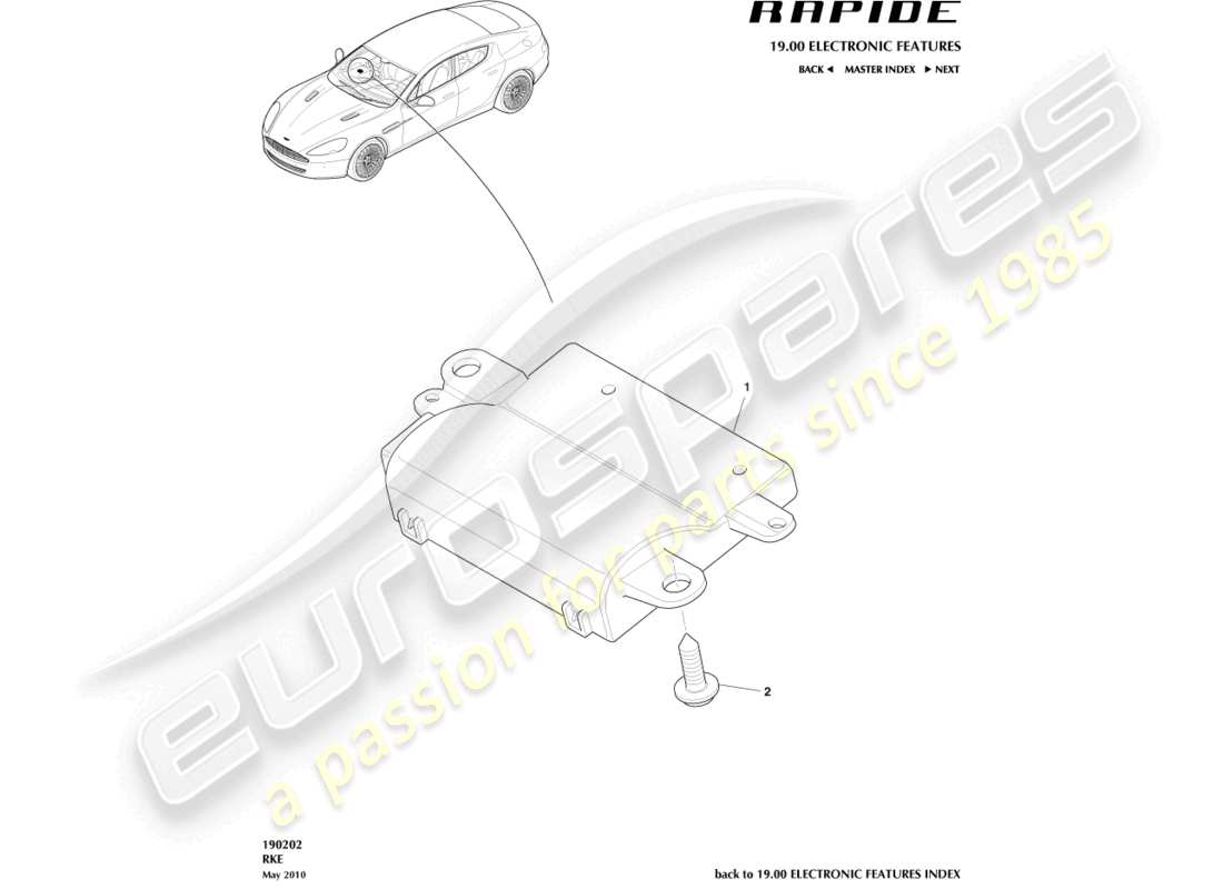 aston martin rapide (2018) rke part diagram