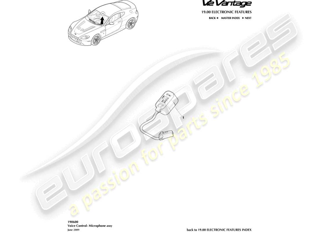 aston martin v12 vantage (2012) microphone part diagram