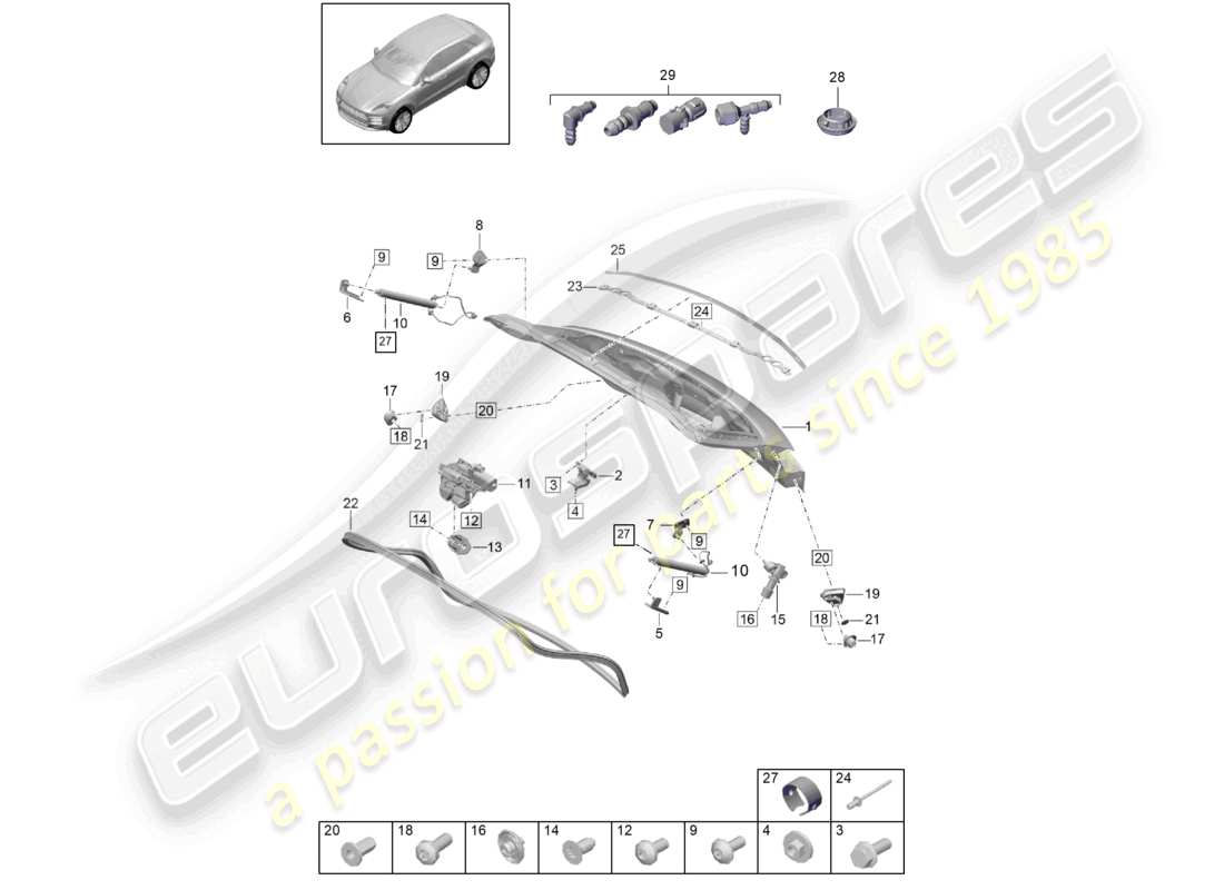 a part diagram from the porsche macan parts catalogue