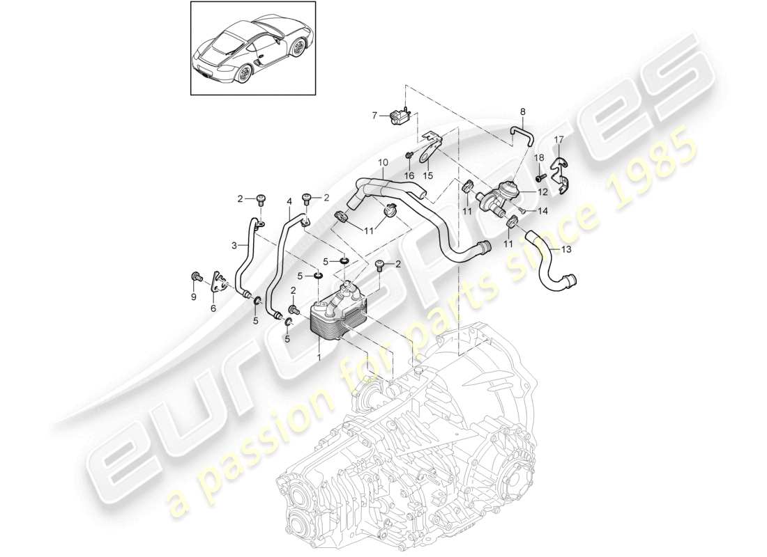 a part diagram from the porsche cayman parts catalogue