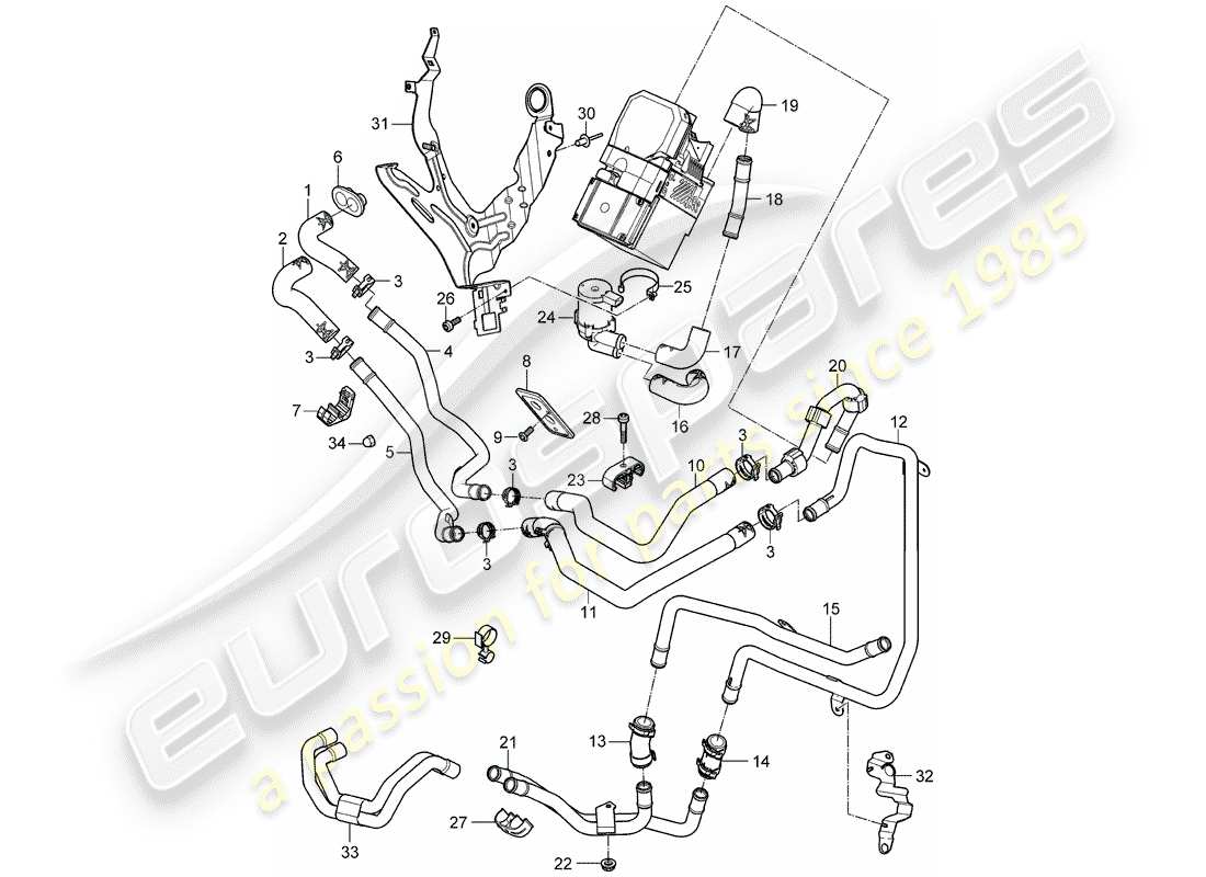 a part diagram from the porsche cayenne parts catalogue
