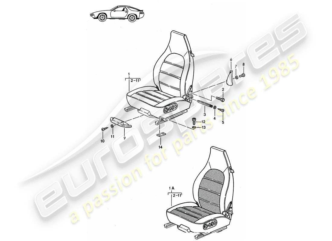 a part diagram from the porsche accessories and tequipment parts catalogue