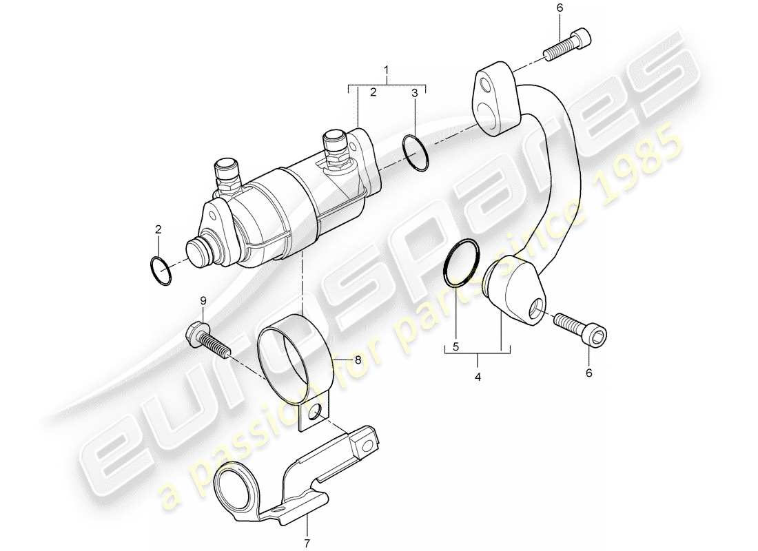 porsche 2008 (997-1 turbo / gt2) fuel cooling parts diagram