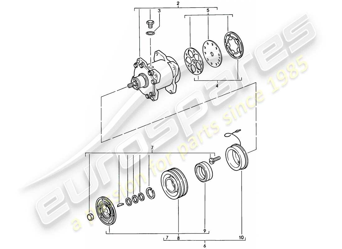 porsche 1977 (924) compressor - d >> - mj 1978 part diagram