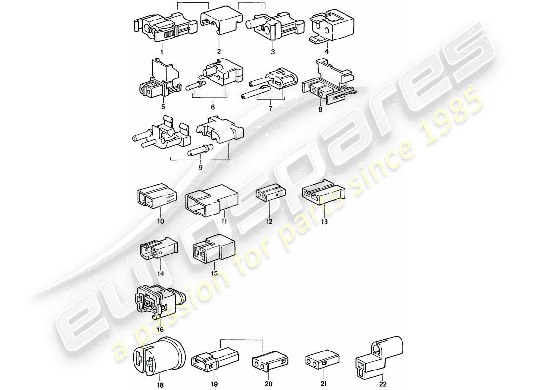 porsche 1988 (924s) connector housing parts diagram