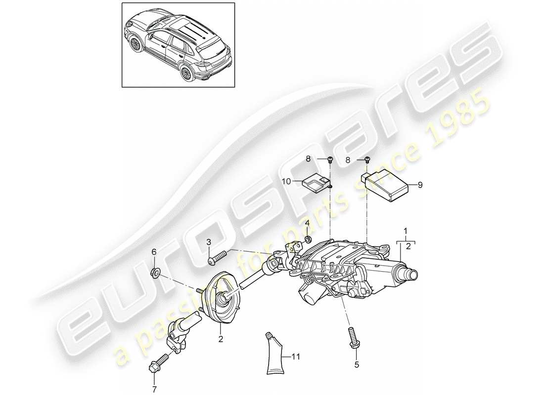 porsche 2013 (cayenne e2 92a) steering column parts diagram