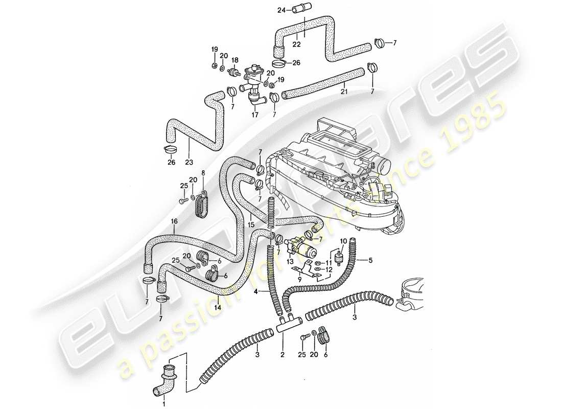 porsche 1987 (959) ventilation - heating system 2 parts diagram