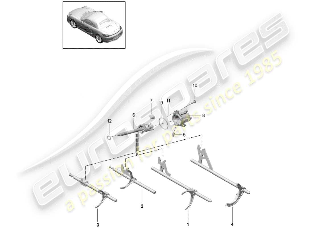 porsche 2012 (981 boxster) manual gearbox part diagram