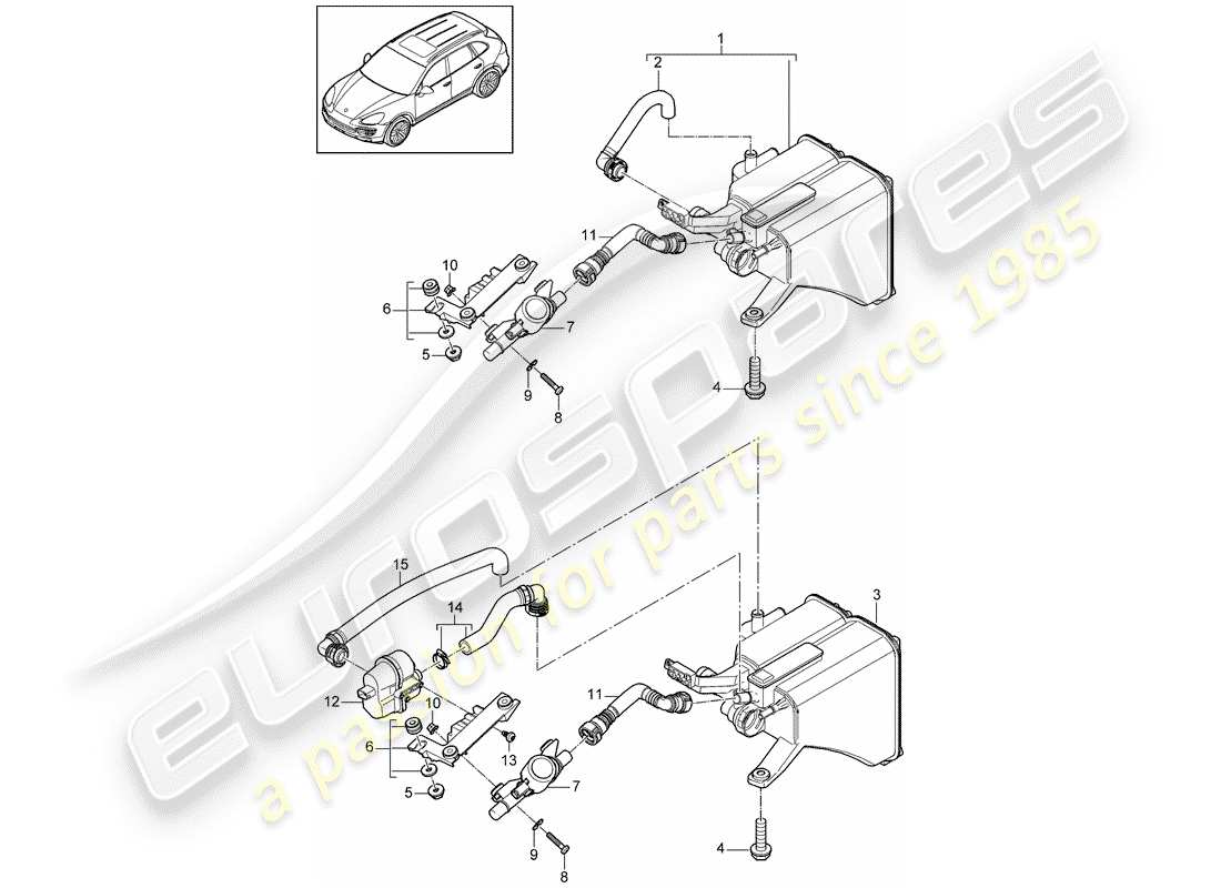 porsche 2013 (cayenne e2 92a) evaporative emission canister parts diagram