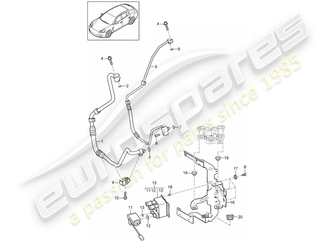 porsche 2016 (panamera 970) hybrid parts diagram