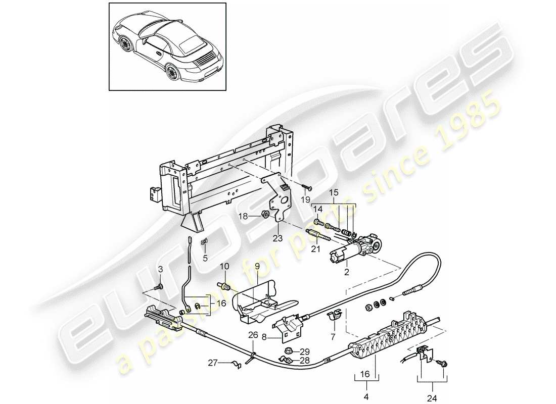 porsche 2012 (997-2) driving mechanism part diagram