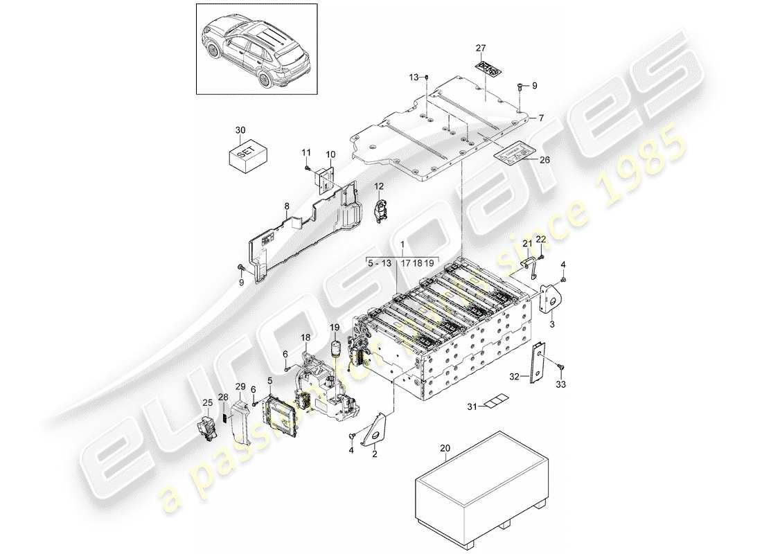 porsche 2012 (cayenne e2 92a) hybrid part diagram