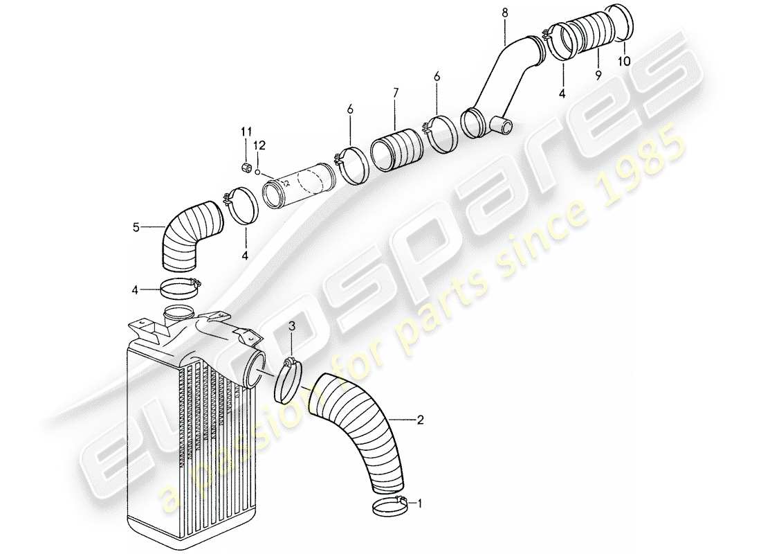 porsche 1987 (959) supercharging 1 parts diagram