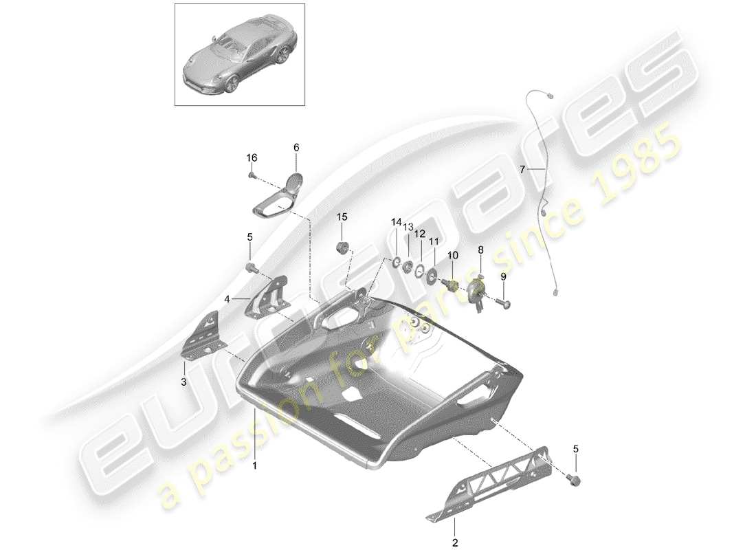 porsche 2015 (991-1 turbo) seat part diagram