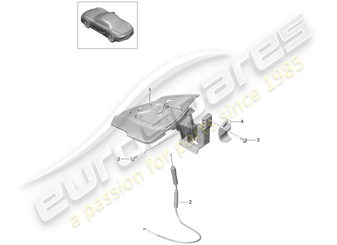 porsche 2013 (981 boxster) flap parts diagram