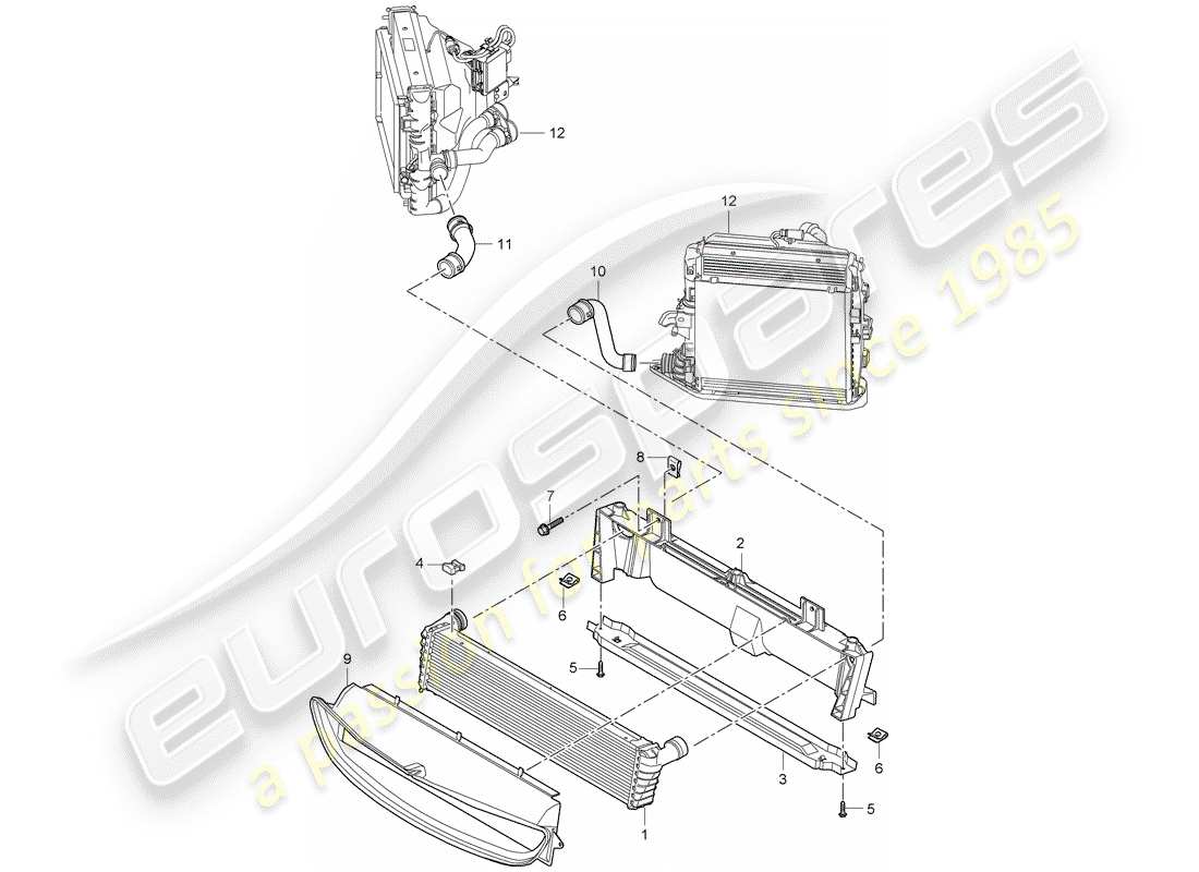 porsche 2006 (987 cayman) radiator part diagram