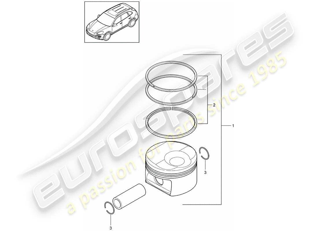 porsche 2012 (cayenne e2 92a) piston part diagram