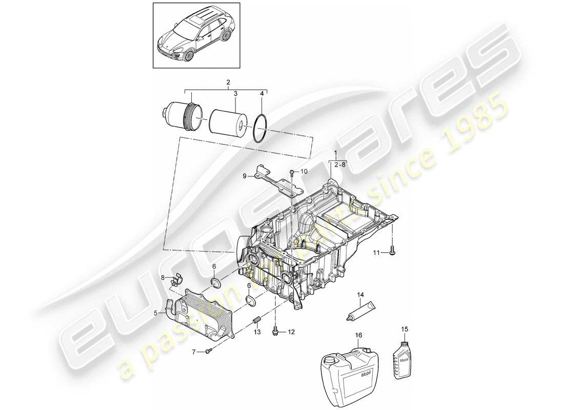 porsche 2014 (cayenne e2 92a) oil-conducting housing part diagram