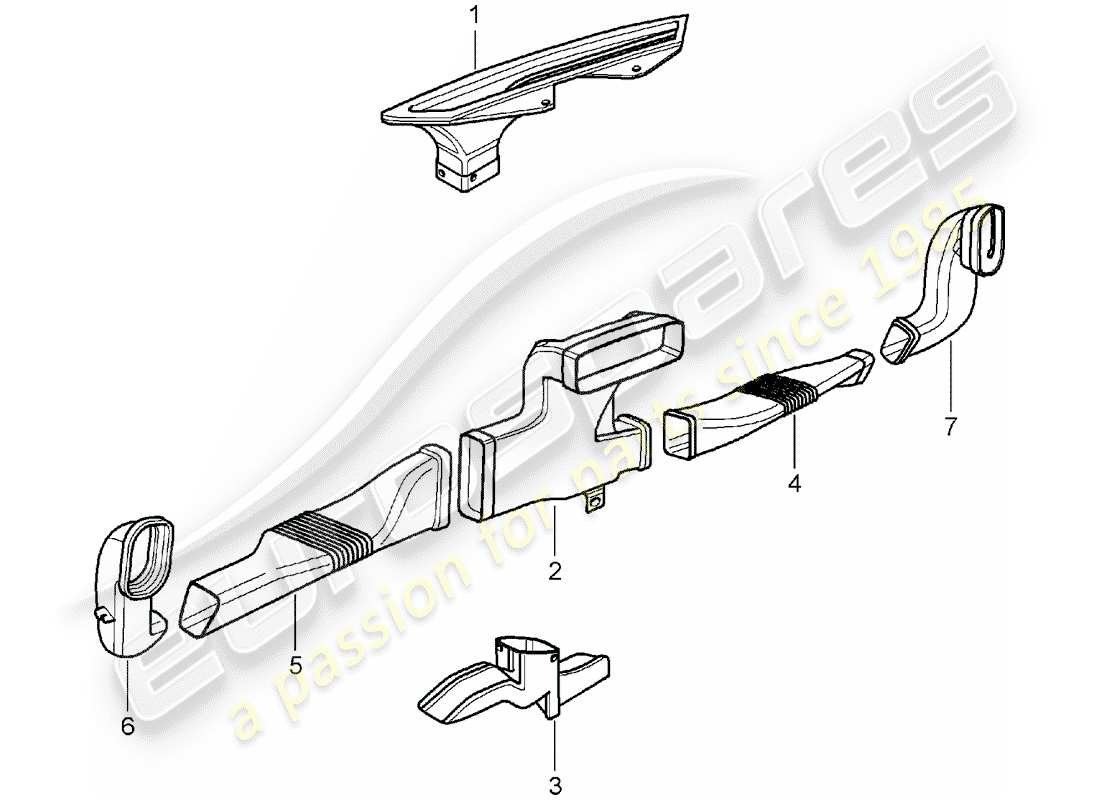 porsche 2008 (987 boxster) heater parts diagram