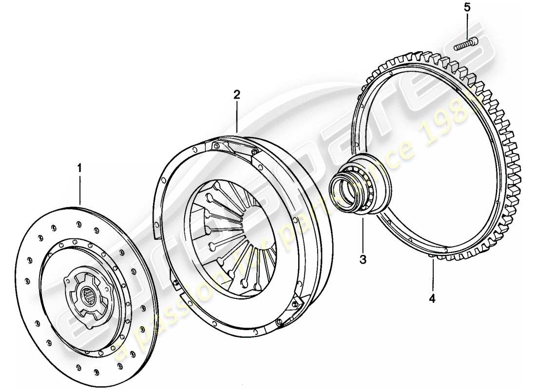 porsche 1976 (924) clutch parts diagram